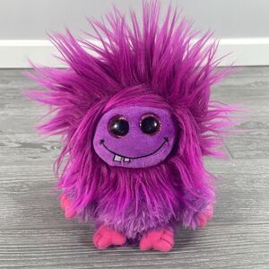 Ty Frizzys LOLA the Fuzzy Purple Monster Creature Beanie Baby Bean Bag Plush NEW